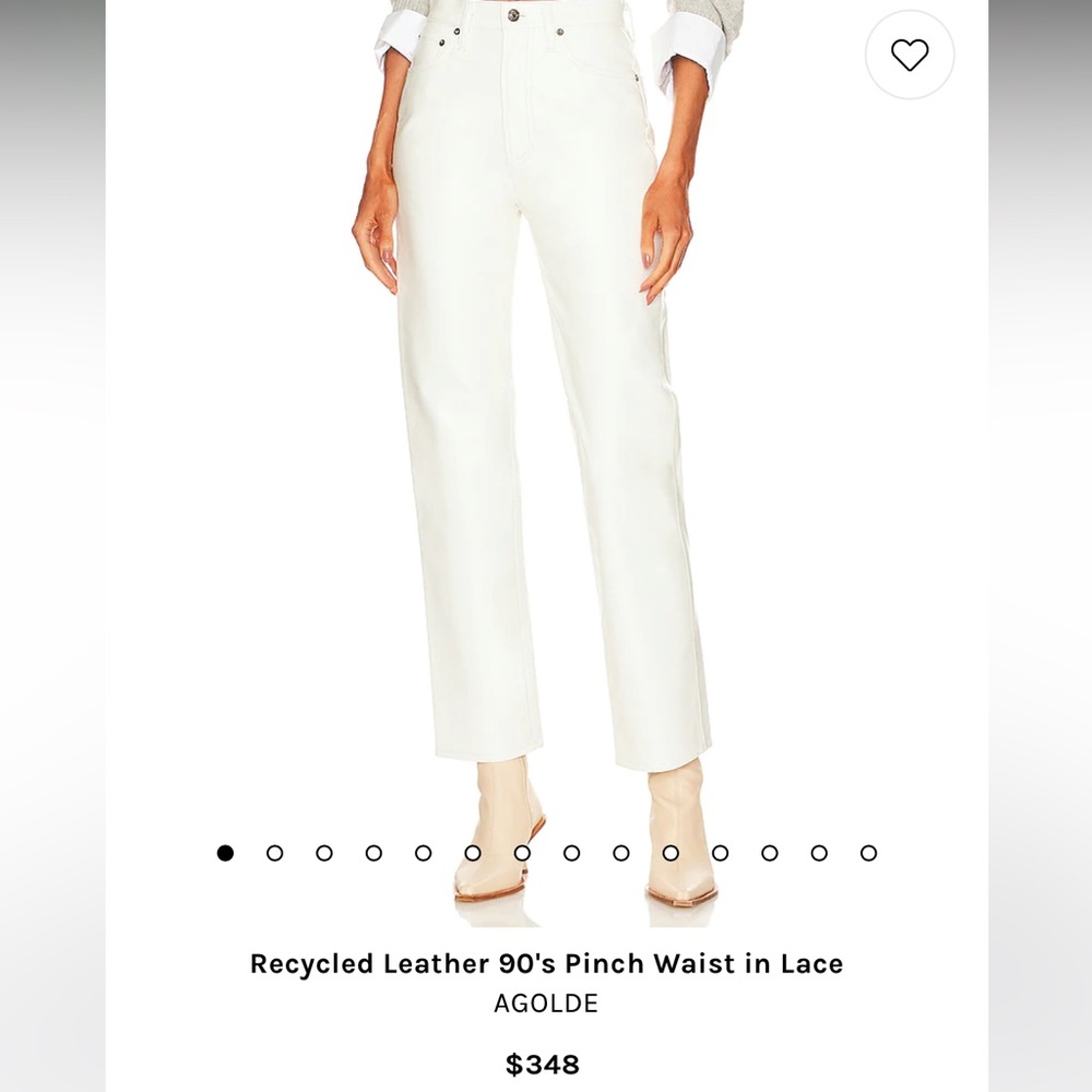 NWT Agolde 90s high waist leather pants